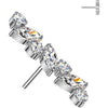 Titanium top straight marquise and round zirconia Push-In