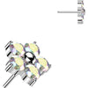 Titanium top 5 zirconia flower Push-In