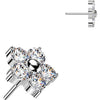 Titanium top 5 zirconia flower Push-In