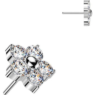 Titanium top 5 zirconia flower Push-In