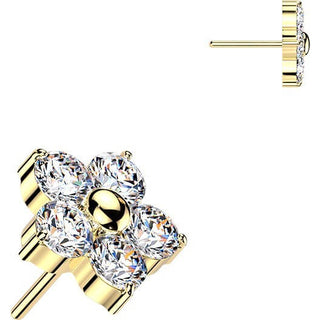 Titanium top 5 zirconia flower Push-In