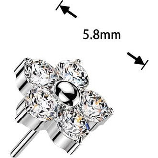 Titanium top 5 zirconia flower Push-In