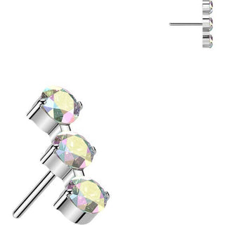 Titanium top 3 round zirconias Push-In