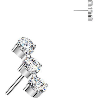 Titanium top 3 round zirconias Push-In