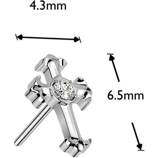 Titanium Top top celtic cross with zirconia center Push-In