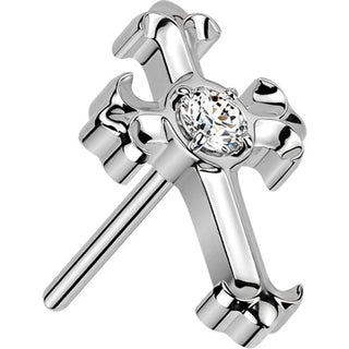 Titanium Top top celtic cross with zirconia center Push-In