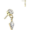 Titanium top bezel set zirconia with kite zirconia dangle Push-In