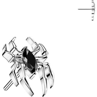 Titanium top spider with marquise zirconia Push-In