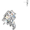 Titanium top hexagon zirconia and marquise zirconia cluster Push-In