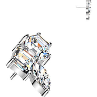 Titanium top hexagon zirconia and marquise zirconia cluster Push-In