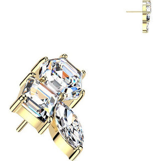 Titanium top hexagon zirconia and marquise zirconia cluster Push-In