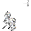 Titanium Top top round baguette and zirconia zirconia Push-In