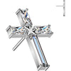 Titanium top baguette zirconia cross Push-In