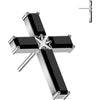 Titanium top baguette zirconia cross Push-In
