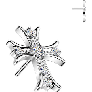 Titanium top zirconia celtic cross Push-In