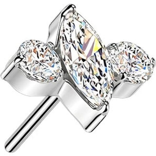 Titanium Top top marquise and round zirconia Push-In