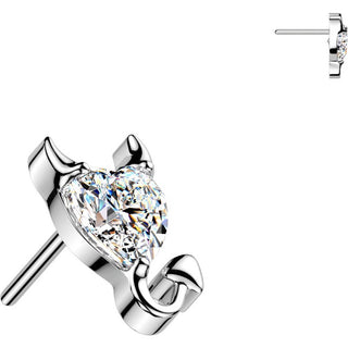 Titanium Top Top Devil Heart Zirconia Push-In