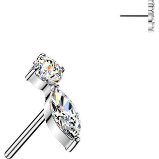 Titanium top marquise and round zirconia Push-In