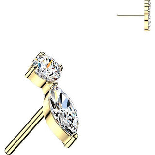 Titanium top marquise and round zirconia Push-In