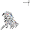Titanium top round zirconia with 3 baguette zirconias Push-In