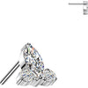 Titanium top marquise and 2 round zirconias Push-In