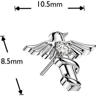 Titanium top bird and round zirconia Push-In