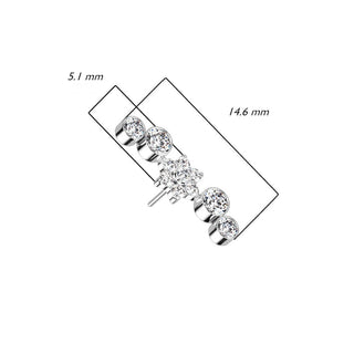 Titanium Top Top Flower Zirconia Opal Push-In