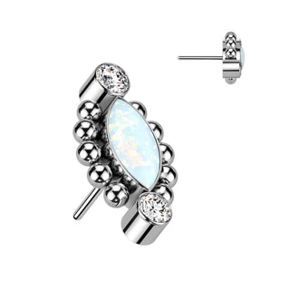 Titanium Top Top Marquise Cut Zirconia Push-In