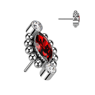 Titanium Top Top Marquise Cut Zirconia Push-In