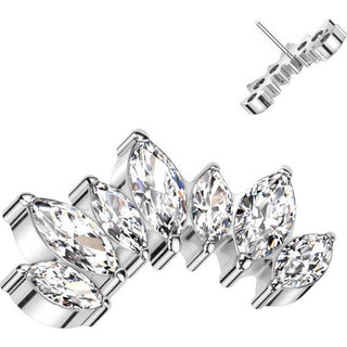 Titanium Top top marquise cut 7 zirconias Push-In