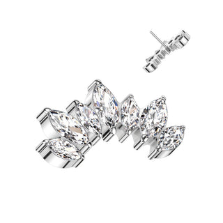 Titanium Top top marquise cut 7 zirconias Push-In