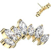 Titanium Top top marquise cut 7 zirconias Push-In