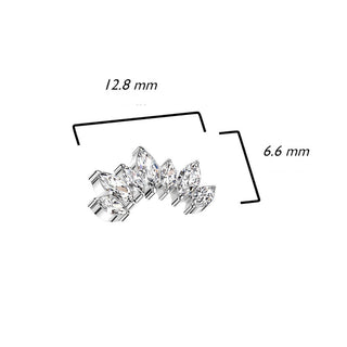 Titane Embout Embout 7 Marquises Zircone Enfoncer