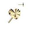 Titanium Top Top Heart Diamond Cut Push-In