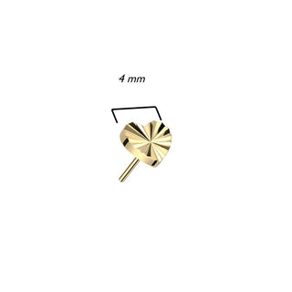 Titanium Top Top Heart Diamond Cut Push-In