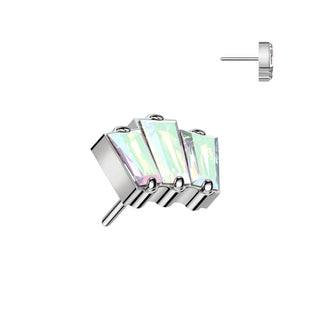 Titanium top 3 zirconias or opals Push-In