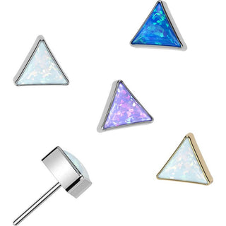 Titanium top triangle bezel setting opal Push-In
