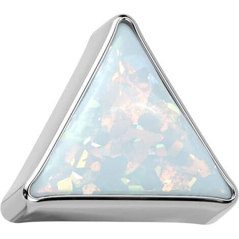 Titanium triangle bezel set opal Push-In