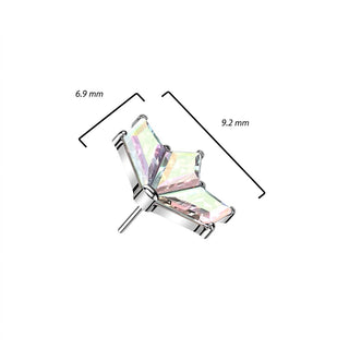 Titanium Top Marquise Cut 3 Zirconia Push-In
