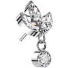 Titanium Top top marquise dangle zirconia Push-In