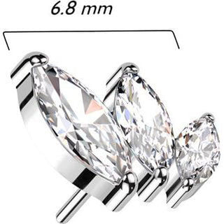 Titanium Top top marquise cut zirconia Push-In