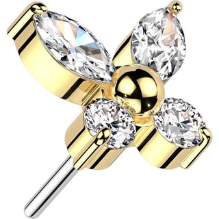 Titanium Top Top Butterfly Zirconia Push-In