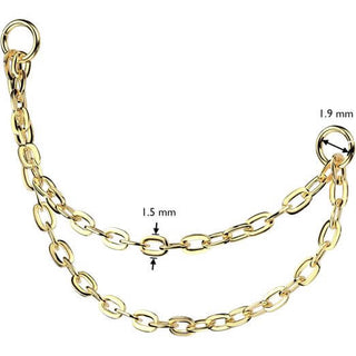 Titanium connector double chain with 2 O-rings