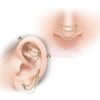 Titanium Top connector triple chain with 2 O-rings