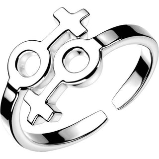 Double Venus symbol Adjustable Silver