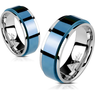 Finger Ring Blue Silver