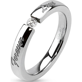 Ring FOR EVER LOVE Zirconia Round Silver