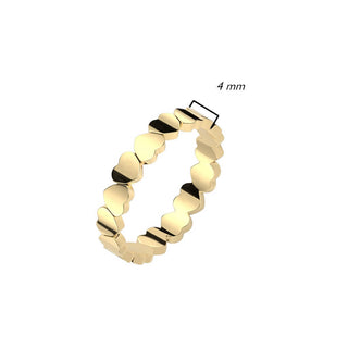 Finger Ring 316L Ring Gold Linked Heart