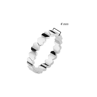 Finger Ring 316L Ring Linked Heart