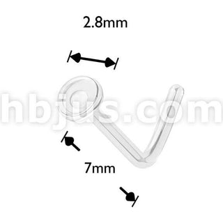 Glass Nose L-Shape l bend retainer flat round top